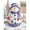 Blue Rose Polish Pottery 643 Vena Snowman Luminary - 3 of 3