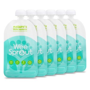 WeeSprout Double Zipper Reusable Food Pouches for Babies & Toddlers, 6-Pack - 1 of 4