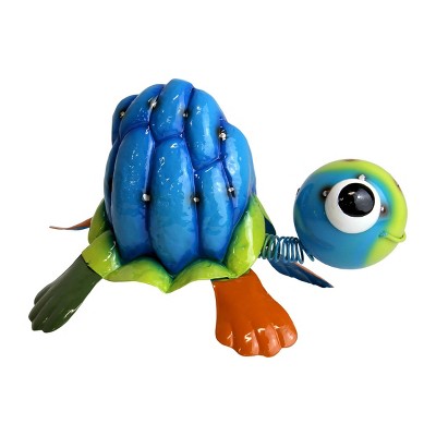 7.8" Resin Metal Painted Turtle Statue - Exhart