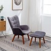 CAVINAS Silky Velvet Accent Chair with High Button-Tufted Backrest and Ottoman,Upholstered Living Room Chairs,Reading Chairs for Living Room - 2 of 4