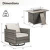 Buenhomino 5 Pieces Patio Wicker Furniture Set - 4 Outdoor Swivel Rocker Glider Chairs with Fire Pit Table, Warm Patio Conversation Set - 3 of 4