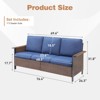 Belord Outdoor Couch Wicker Patio Sofa, All Weather Brown Wicker Rattan 3 Seater Sofa High Back Couch with Deep Seating for Porch Deck - 4 of 4