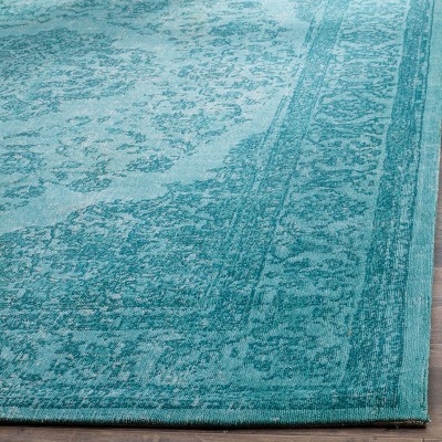 Aqua Flat Woven Handmade Reversible Rectangular Cotton Area Rug
