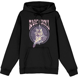 Rock & Roll Tiger Adult Long Sleeve Hoodie - 1 of 2
