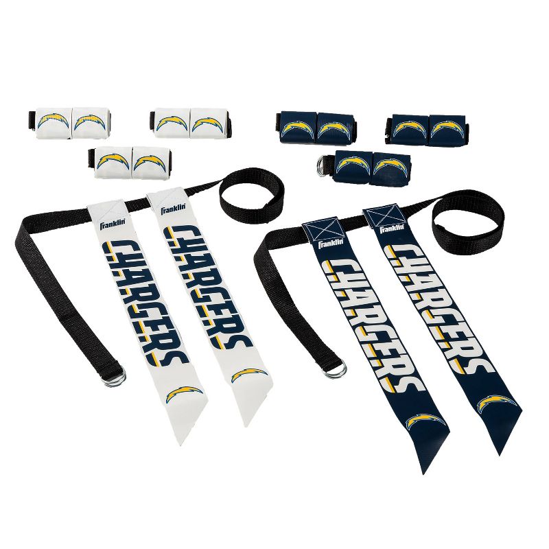 NFL Franklin Sports Los Angeles Chargers Youth Flag Football Set, 1 of 3