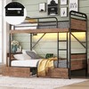 TIRAMISUBEST Twin XL over Twin XL Metal Bunk Bed, Detachable Metal Bunk Bed with LED Light and Charge Station, Twin XL Bunk Bed with 2 Storage Drawers - 3 of 4