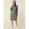INSPIRE CHIC Womens' Casual Pullover Sweatshirt Long Sleeve Hoodie Dress with Pockets - 2 of 4