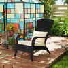 Outsunny Patio Adirondack Chair with All-Weather Rattan Wicker, Soft Cushions, Tall Curved Backrest for Deck or Garden - 2 of 4