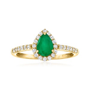 Ross-Simons 0.80 Carat Emerald and .25 ct. t.w. Diamond Ring in 18kt Gold Size 6 - 1 of 4