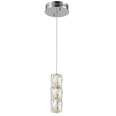 Polaris Chrome LED Pendant with Clear Crystal Shade