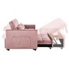 Kumasinova Convertible Sofa Bed with Adjustable Backrest, Velvet Loveseat to Sleeper Bed, Sturdy Wood Frame, 2 Lumbar Pillows, Couch for Living Room - 4 of 4
