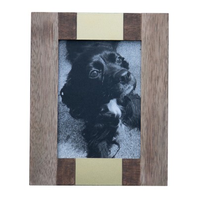 Brass Striped 5x7 Inch Wood Decorative Picture Frame - Foreside Home & Garden