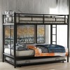 Whisen Metal Twin over Twin Bunk Bed with Trundle and 2 ladders - 3 of 4