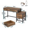 Resenkos Computer Desk, Office Desk, Study Desk,5-Drawer Computer Desk, Study Writing Table with Reversible Drawer Cabinet,Rustic Brown - 3 of 4