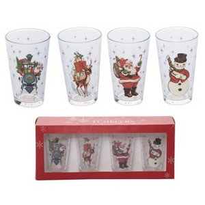 Transpac Glass 16.7 in. Multicolor Christmas Tumblers Set of 4 - 1 of 4