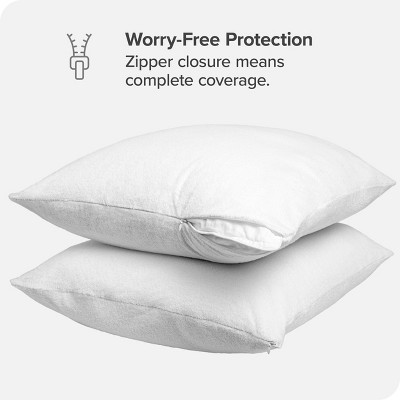 Standard White Cotton Hypoallergenic Waterproof Pillow Protector