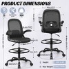 KERDOM Drafting Chair, Tall Office Chair Ergonomic Standing Desk Chair with Adjustable Footrest Ring, Black - 4 of 4
