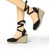 Allegra K Women's Closed Round Toe Espadrilles Wedges Tie Up Sandals - 2 of 4