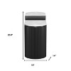 HomeRoots Set of Two Black And White Solid Wood And Marble Oval Block End Tables - 3 of 4
