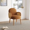 28.35'' Velvet Mid-Century Accent Chair with Rattan Armrests and Rubberwood Legs for Living Room - 2 of 4