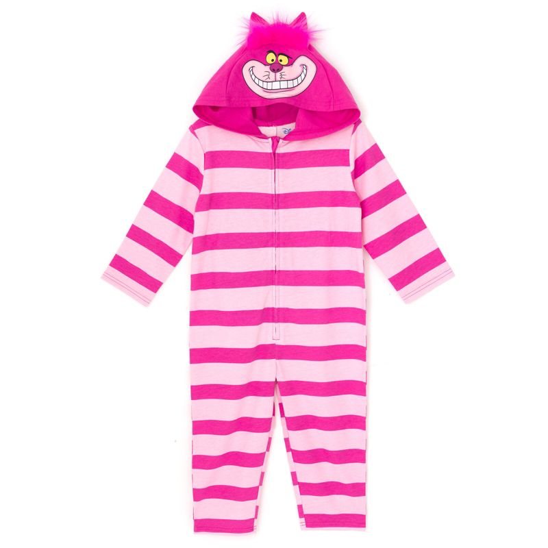 Disney Alice in Wonderland Cheshire Cat Zip Up Coverall Tail Infant to Big Kid, 1 of 6