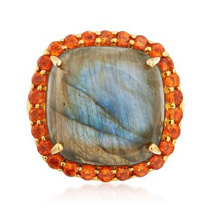 Ross-Simons Labradorite and 1.00 ct. t.w. Citrine Ring in 18kt Gold Over Sterling - 1 of 4