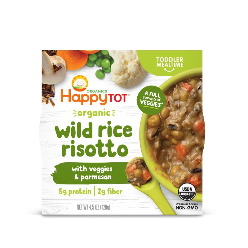 HappyTot Organic Veggies &#38; Wild Rice with Mushrooms and Parmesan Baby Food - 4.5oz, 1 of 5