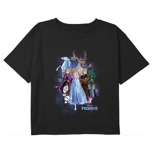 Girl's Frozen 2 Group Portrait Crop T-Shirt - 1 of 3