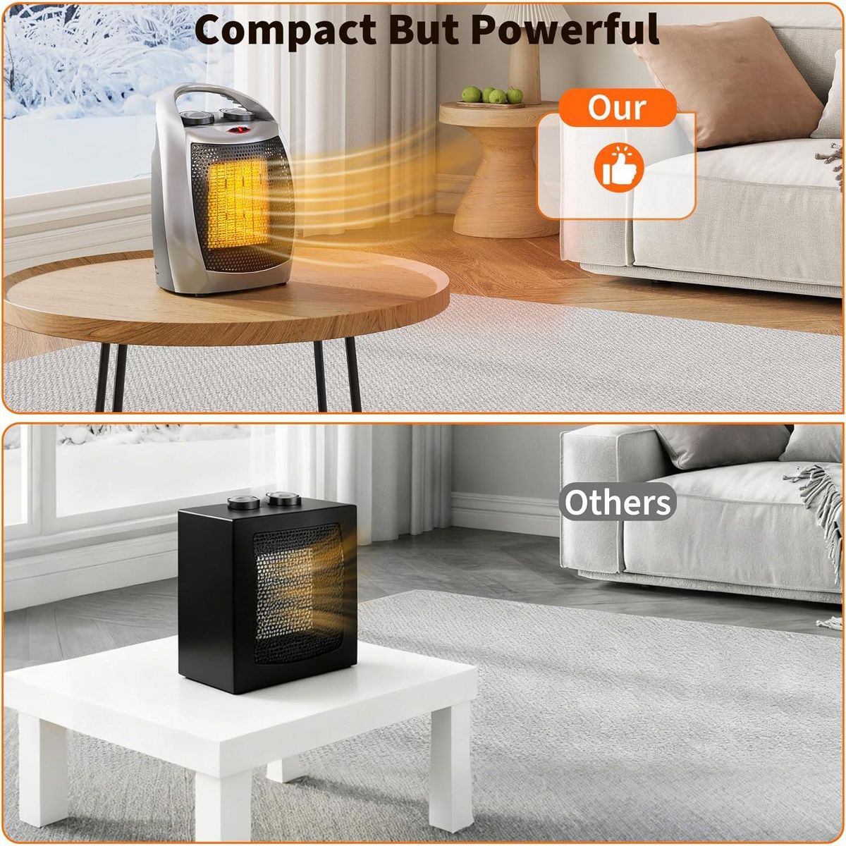 Small Space Heater,Portable Space Heater,with Overheat & Tip-Over Protection Office Room Desk Indoor Use - thumbnail 7