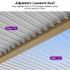 PURPLE LEAF Louvered Pergola Outdoor Aluminum Pergola with White Adjustable Rainproof Roof Wood Grain Frame Hardtop Gazebo for Patio Deck Garden - 3 of 4