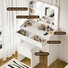 Acekool Vanity Desk with Mirror & Lights, Power Outlet, 3 Lighting Modes, 2 Drawers, Makeup Table for Bedroom - 2 of 4