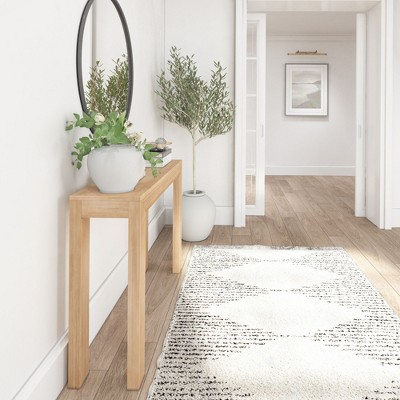 Blonde Solid Pine Wood Modern Console Table, 46.25 Inch
