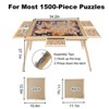 ORRD 27" Tall Folding Puzzle Table with Legs, 5 Drawers, 34"x26" Wood Jigsaw Board for 1500-Piece Puzzles - 2 of 4