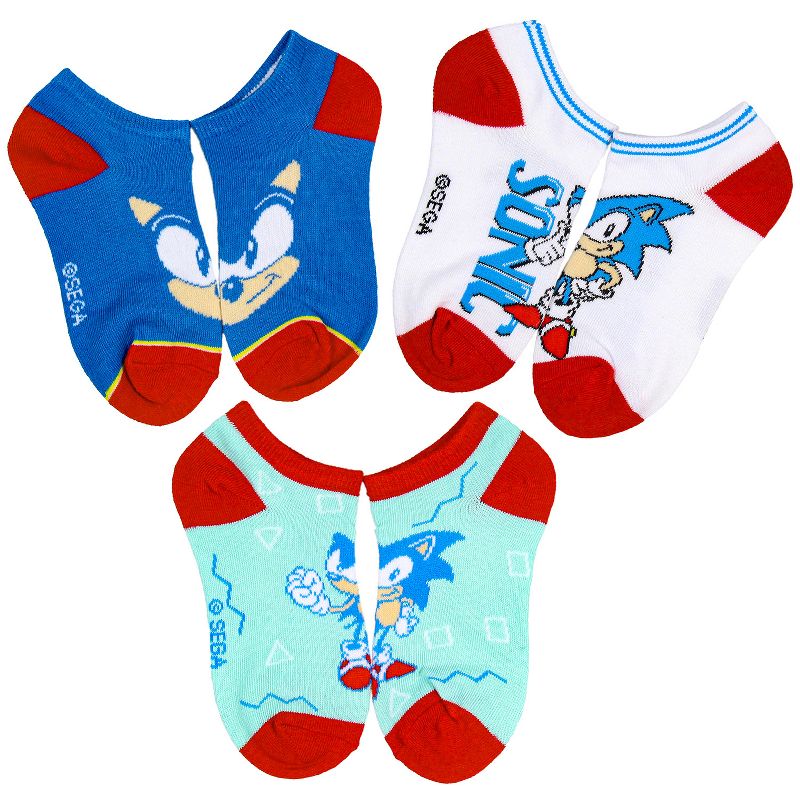 Sonic The Hedgehog Boys Week of Socks Ankle and Crew 7 Pair Gift Box Set Multicoloured, 4 of 6