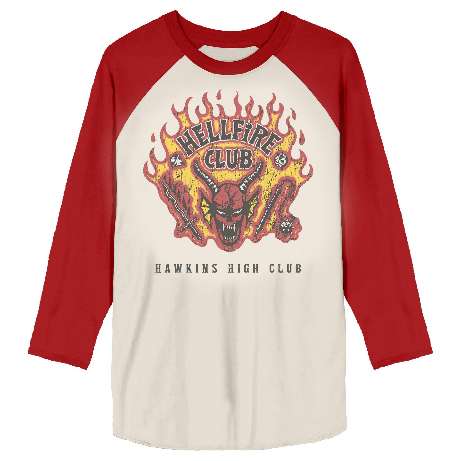 Stranger Things Hellfire Club Adult Raglan Tee