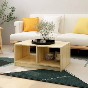 vidaXL Coffee Table 29.5"x19.7"x13.2" Solid Pinewood - 1 of 4