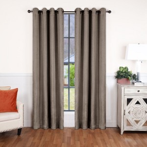 Classic Linen Design Room Darkening Semi-Blackout Curtains, Set of 2 by Blue Nile Mills - 1 of 4