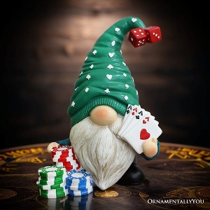 Poker Gnome Figurine, 8" Room Table Decor Statue| OrnamentallyYou - 1 of 4