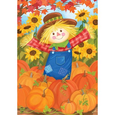 Happy Fall Scarecrow Garden Flag Pumpkins Autumn 18" x 12.5" Briarwood Lane
