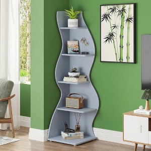 KTMBDW 5 Tier Bookshelf, Bookcase with Open Storage, Modern Tall Bookshelves Organizer, Floor Standing Book Shelf for Bedroom, Living Room,Home Office - 1 of 4
