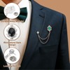 Unique Bargains Men's Rhinestone Flower Design Brooch Pins - 3 of 4