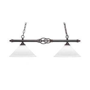 Toltec Lighting Elegante 2 - Light Island Pendant Light in  Dark Granite with 12" Frosted Crystal Shade - 1 of 1