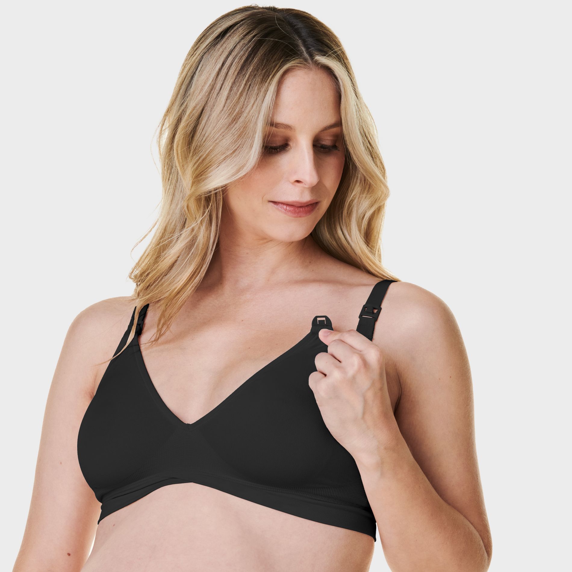 Bravado Designs V-Neck Maternity & Nursing Bra, Black, Small