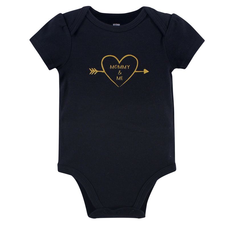 Hudson Baby Infant Girl Cotton Bodysuits 3pk, Love Xoxo, 3 of 6