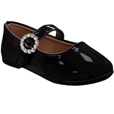 Kensie Girl Mary Jane Flats  Girls Glitter Dress Shoes with Buckle Strap  (Toddler), Black Patent, Size: 10 : Target