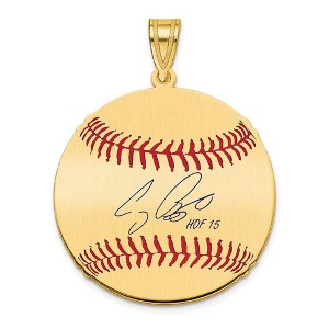 Black Bow Jewelry 14K Gold Plated Craig Biggio Signature MD Enamel Baseball Pendant - 1 of 4