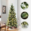 LuxenHome 6Ft Pre-Lit Snow-Flocked Green Branches Artificial Pine Christmas Tree with Metal Stand - 3 of 4