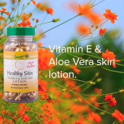 Sanar Naturals Healthy Skin Vitamin E & Aloe Vera Lotion Capsules 60ct :  Target