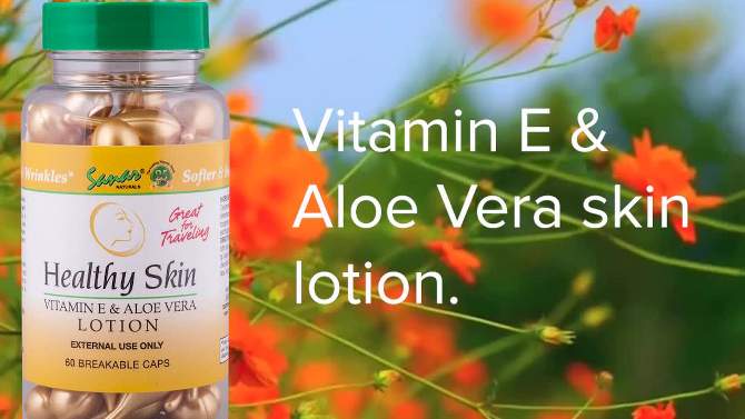 Sanar Naturals Healthy Skin Vitamin E & Aloe Vera Lotion Capsules 60ct, 2 of 5, play video