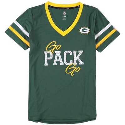 G-III Sports Womens Packers Studded Embellished T-Shirt, Green, Small
